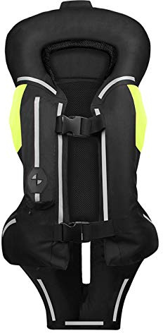 ZZJCY Giacca Moto Moto Gilet Moto con Airbag Riflettente Avanzato, Si Adatta A Uomini E Donne Adulti, nero, L