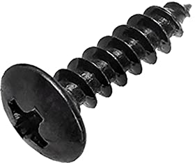 Oneyijun 20 Pcs M6 x 50mm Self Tapping Wood Screws Carbon Steel Mushroom Round Flanged Head Fasteners Drilling Screw Black