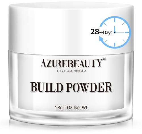 AZUREBEAUTY Clear Dip Powder for Nails, Essential Dipping Build Powder for 28+ Long-Lasting Nail Art Manicure Salon DIY at Home with Transparent Crystal Color, 28g/1Oz
