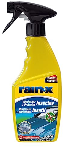 Rain-X Rimuovi Moscerini Auto – Elimina Macchie e Tracce di Insetti e Escrementi di Uccelli per Vetro, Vernice, Plastica e Cromatura – Con Tecnologia di Repellenza alla Pioggia– 500 ml