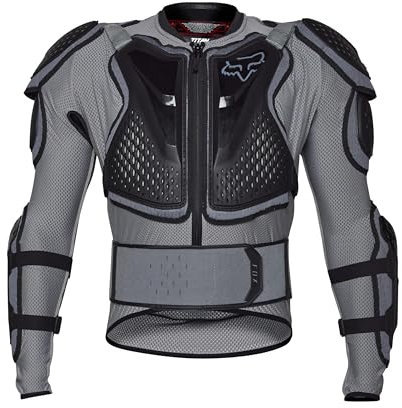 Fox Racing - Chaqueta Titan Sport – Chaqueta Protectora de Motocross de Montaña – Protección Completa, Ventilada, Protector de Espalda Desmontable, Protectores, Motocross, Gris Nube, XL
