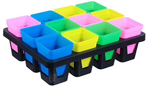 Supvox 1 Satz 12 Sämlingsschale Weizengrass Zellenträger für Samenstarttopf Pflanze Pflanzschale Kinderzimmerschale aus Kunststoff Hydroponik Tablett Fleischschale Blumentopf Plastik