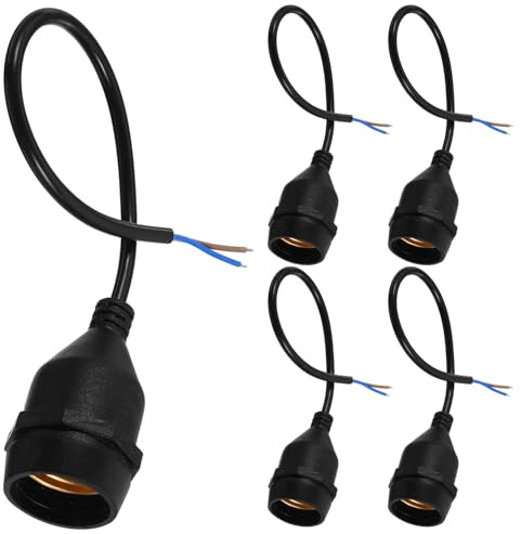 SUPVOX Presa Portalampada Nera Impermeabile Da 5 Pezzi Prese Di Luce E27 Completamente Sigillate Antipioggia Presa Di Luce A Base Media Accessori Base Per Lampada Da Tavolo Fai Da Te 30