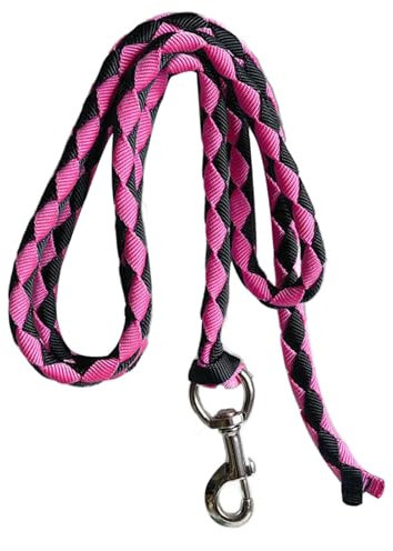 QSTDGVPW Führstrick für Pferde mit Schnellverschluss, 3meter Rosa Schwarz