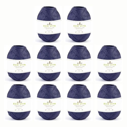 10x DMC Eco Vita Raffia – umweltfreundliches Garn aus 100 % Holzfasern (Farbe 71)