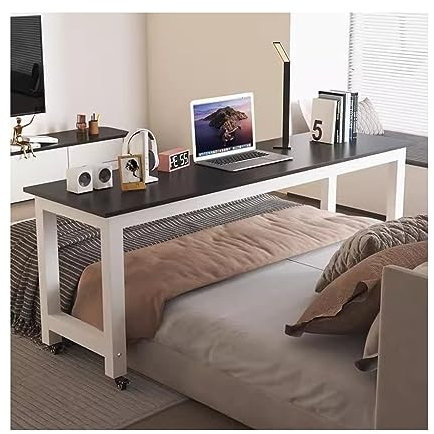 Überbetttisch Überbetttisch mit Rollen, industrieller Nachttisch für Schlafzimmer/Wohnzimmer, einfach zu bewegen und zu montieren (Größe: 180 x 40 x 80 cm) (180 x 40 x 80 cm)