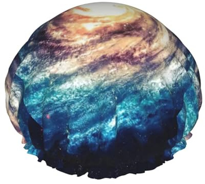 Bonnet de douche imprimé élé univers voie lactée galaxie doux, léger, bonnet de douche pour femme, respectueux de l'environnement, respirant