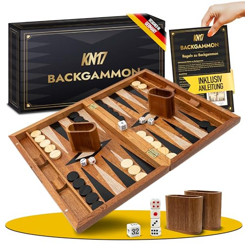 Backgammon Brettspiel -Das Gesellschaftsspiel für spannende Momente - Edles Reisespiel aus Holz, perfekt für unterwegs.