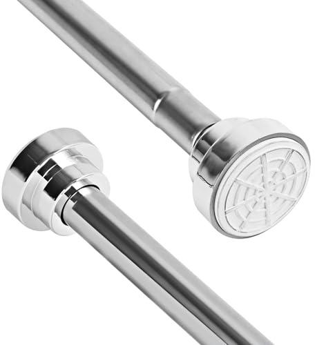 PetHot Shower Curtain Pole, 2PCS 83-130CM Stainless Steel Net Curtain Rod, Adjustable Shower Curtains Rail Spring Tension Rod Extendable Telescopic Curtain Rod Tension Pole Net Voile
