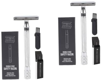Baluue 2ensembles Rasoir Manuel Traditionnel Avec Brosse Et Boîte De Pour Rasage Adapté Pour Visage