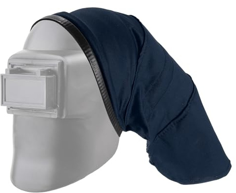 sourcing map Welding Helmet Cover FR Cotton Welding Helmet Extended Headcover Welding Head Cover Welding Hood Accessories with Press Fit Seal for Most Welding Helmets, Dark Blue