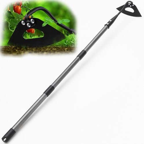 Gartenhacke, 177cm Hochleistungs Hohlhacke Gartenwerkzeug mit einstellbarer Länge Metallgriff , mit scharfer Klinge zum Graben, Unkrautjäten, Schneiden und Verlieren von Erde