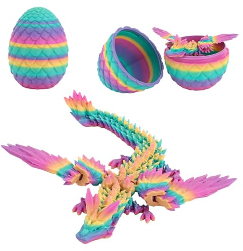 ZDNT 3D Gedrucktes Drachenei,Geheimnisvolle Drachen Spielzeug,Realistische Realistische Beweglicher Drachen Figuren Überraschung Easter für Weihnachtstag Dekoration