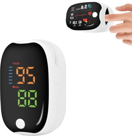 Nicht-invasives Pulsoximeter, Sauerstoffsättigung Messgerät Finger, Pulsoximeter Fingeroximeter, 2025 Aufgerüsteter Oximetrie-Monitor für den Einsatz zu Hause oder im Freien (weiß)