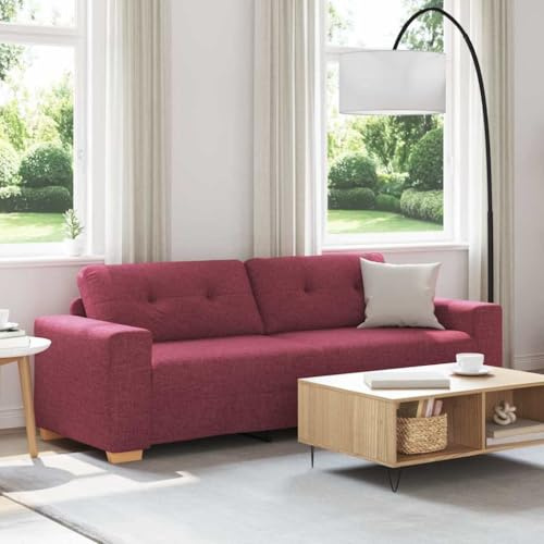 vidaXL Canapé Bordeaux 221 x 78 x 80 cm Tissu, Salon, Canapé Moderne, Design Aéré, Places Flexibles, Assise Confortable, Style Urbain, Mobilier Douillet