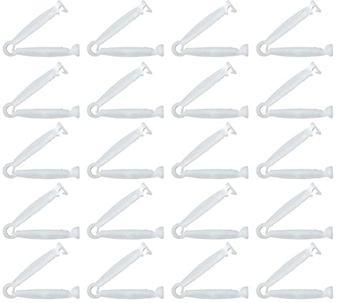 20pcs Blancs Ombilical Cord Clamps, Clips ombilicaux jetables Kit de cordon ombilical pour vétérinaire, naissance à domicile, kit obstétrical, sage-femme l'alimentation de naissance d'urgence