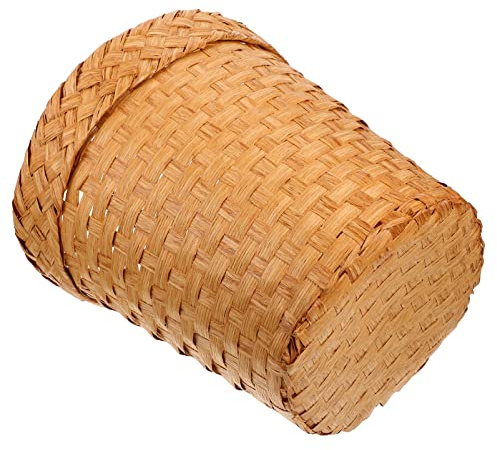 Holibanna Panier De Bureau Tissé En Paille Synthétique Résistant Corbeille à Papier Multifonction Pour Maison Bureau Chambre Rangement Polyvalent