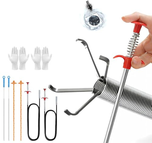 10 PCS Drain Snake Unblocker Tool Cleaner Set for Sink Toilet Plumbing