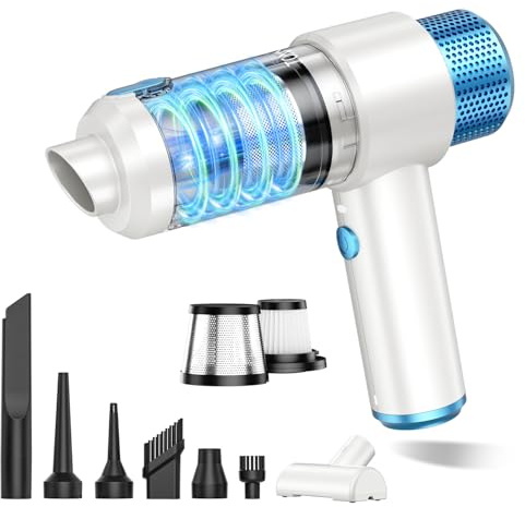 JONYJ Handheld Car Vacuum Cleaner, 16000PA Hand Held Vacuum Portable Cordless, 2 in 1 Air Duster and Vacuum Cleaner with LED Light, Multi-Nozzles, 120W High Power Mini Vacuum for Home, Pet, Office