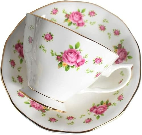 HYQOUKLR tasse et soucoupe en porcelaine, Service à thé anglais simple en porcelaine avec soucoupe, 170 ml