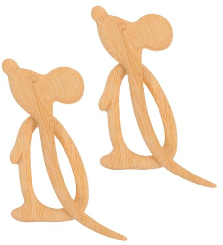 CONGARTENO Lot De 2 Broches Pour Vêtements Pour Femmes Jolies Broches De Souris En Bois Pour Animal Vintage