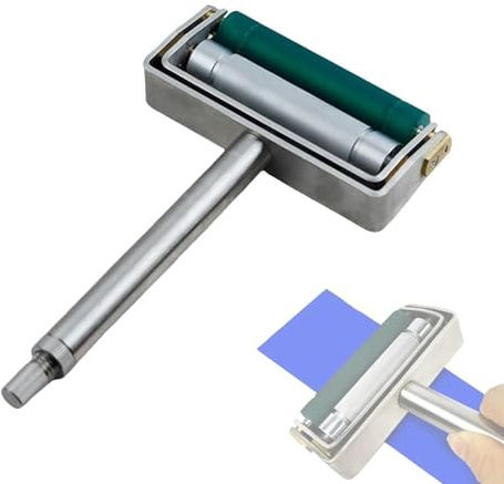 simprueH Manual Ink Proofer for Flexo Printing,Inks Proofing Instrument,60-300 Lines Color Wheel Ink Printing Film Applicator with Anilox Roll and Rubber Roller,70mm Print Width (80 Lines/Lpi)