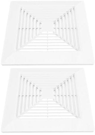 NAMOARLY Cubierta de Ventilación Cuadrada de 11x11 Pulgadas para Extractor de Baño, 2 Unidades, Rejilla de Abs Resistente Humedad para Ventilador de Techo y Cocina, Mejora la