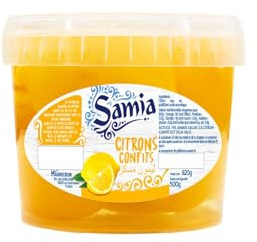 SAMIA Citrons Confits 500g — Ingrédient Authentique de la Cuisine Orientale et des Tajines - Lot de 3