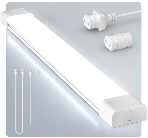 Anten Feuchtraumleuchte LED 150cm, 45W 4950LM LED Neonröhre, Kalteweiß 6000K Feuchtraumlampe, IP65 Wasserfest Wannenleuchte, Werkstattlampe, Kellerleuchte, Deckenleuchte für Büros Lager Garage