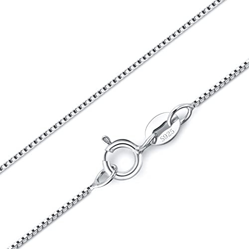 DALARAN 925 Sterling Silver 16 18 20 24 Inch Box Chain Cable Snake Rope Chain Italy Necklaces for Women