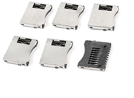 N/A a14061000ux0287 SMT SMD Cell Phone TF Micro SD Memory Card Slot Holder Sockets Pack of 6