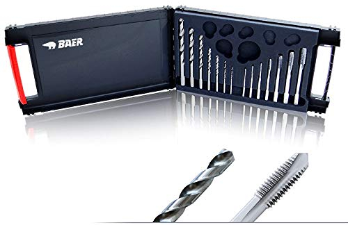BaerCoil Gewindeschneider Set BAER HSSG: Maschinengewindebohrer Durchgangsloch | Kernlochbohrer: M 3-12 - Gewindeschneidersatz - Bohrer Set - Gewindebohrer - Gewindeschneiden - Gewinde - bohren