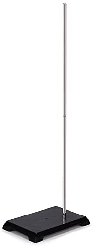 Labasics Lab Stand, 7.87 x 5.12 inch Cast Iron Support Ring Stand with 22.8 inch Rod for Laboratory