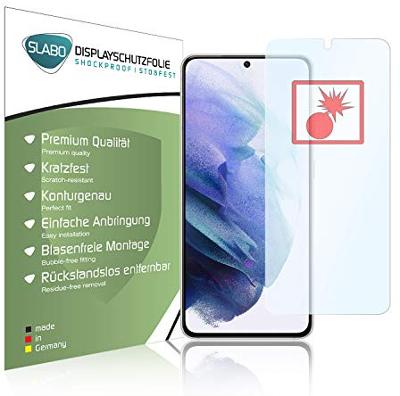 Slabo 2 x Panzerschutzfolie für Samsung Galaxy S21 (5G) Panzerfolie Displayschutzfolie Schutzfolie Folie Shockproof KLAR