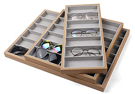 XXXXW Brillenhalter Ständer Set von 3 hölzernen Brillenhalter for Sonnenbrillenhalter Displayständer Holzglasanzeige Rack Brillenhalter Dekoratives Geschenk