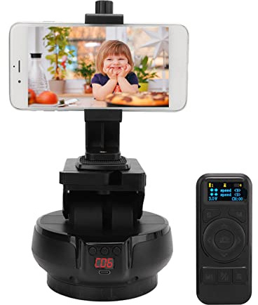 YT-1200 Motorisierter Panorama Stativkopf,Motorisierter Schwenk Neigekopf,2,4G Fernbedienungs Kamerahalterung,Horizontal/Vertikal verstellbar,1 kg Belastung,für Fotografie Vlog,für Telefonkamera SLR