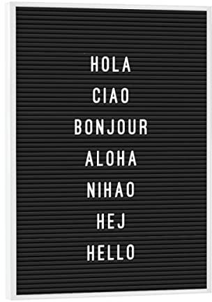 artboxONE Poster mit weißem Rahmen 18x13 cm Typografie Letterboard Hello - Bild Board Blackboard Board