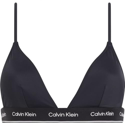 Calvin Klein Damen Bikini Oberteil Triangel Triangle-Rp Logobund, Schwarz (Pvh Black), L