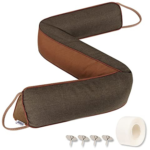 TORRAMI 30 Door Draft Stopper Under Bottom Insulation Noise Air Stopper 2.09LB,Sound Proof Draft Guard Seal for Doors and Windows - Triangle Coffee