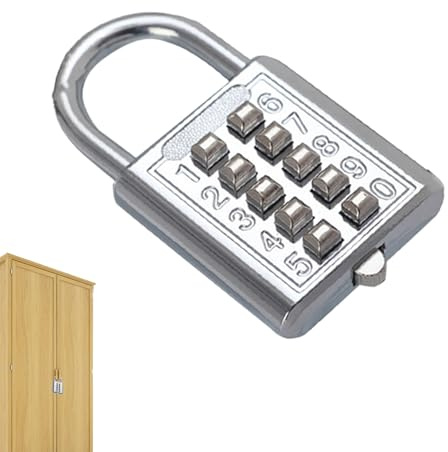 Cadenas à combinaison pour casier, combinaison de touches, cadenas de sécurité 8/10 chiffres, cadenas de sécurité avec cadenas à code numérique et combinaison de touches pour le Soydan