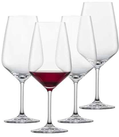 SCHOTT ZWIESEL Tulip Bordeaux Red Wine Glass (Set of 4), Bordeaux Glasses for Red Wine, Dishwasher-Safe Tritan Crystal Glasses, Made in Germany (22 Ounce)