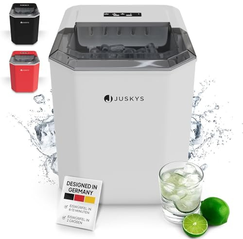Machine à glaçons IceOracle de Juskys - prépare des glaçons pour vos cocktails en 6-13 min - mini machine à glaçons pouvant préparer jusqu'à 12 kg de glace par jour - grand panier à glaçons - blanc