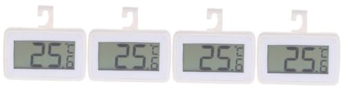 Amosfun 4 Stück Thermometer Kühlschrank safe für kühlschrank küchenthermometer Kühlschrank Ther kabelloser Gefrierschrank Kühlschrankthermometer Wasserdichtes Thermometer Abs Weiß