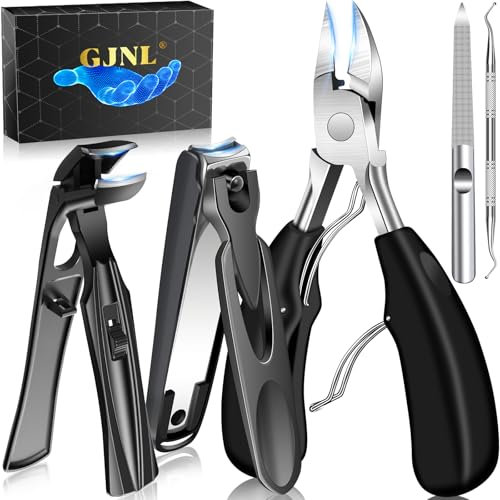 Nagelknipser für Senioren Dicke Nägel, Winkelkopf Große Zehennagelknipser mit Fanger, Breite Kieferöffnung Zehennagelclipper für dicke Zehennägel, Sharp Nail Clipper Nagelknipser für Männer/Frauen