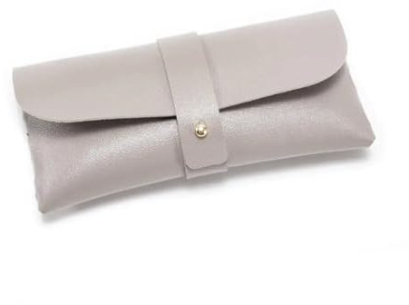 WJIAYAO Brillenetui Brillenetui aus weichem Leder, modisch, tragbar, Lesebrillentasche, Brillenschutzhülle(Grey)