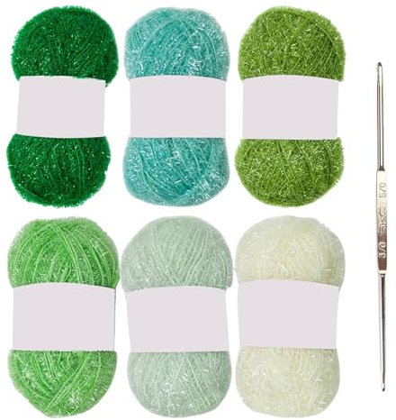 120 Yards Crocheting Yarn Sparkling Knitting Yarn for Crocheting Dishcloths Polyester Yarn 1.76oz 120 Yards Each Skein