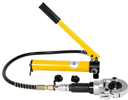 JDBDU Pince à sertir hydraulique 6T - Profil V - 12-28 mm - Profil TH 16-32 mm - Rotation à 360 ° - Outil de sertissage hydraulique pour tubes en aluminium et cuivre