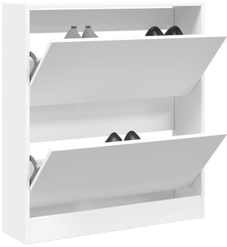 Myheimly Schuhschrank,80x34x96,5 cm Holzwerkstoff Schuhschrank,Schuhregal Schmal Schuhbank Shoe Rack Schuhkipper Schuhschränke Schuhaufbewahrung Weiß,80 x 21 x 87.5 cm