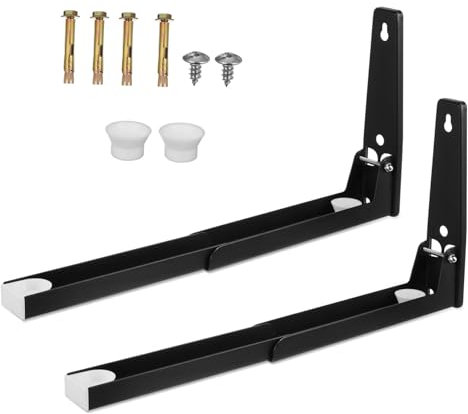 POPETPOP Microwave Oven Bracket Wall Mount Support Shelf Adjustable Space Saving Kitchen Organizer for Microwave Oven
