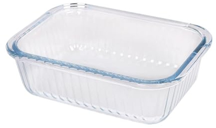 Argon Tableware Optique Plat à Gâteaux Rectangulaire en Verre - 20cm x 15cm - 1x Moyen Profond Tarte Lutin Gâteau au Fromage Pain Éponge Four Pâtisserie Étain Plateau Poêle | Compatible Congélateur